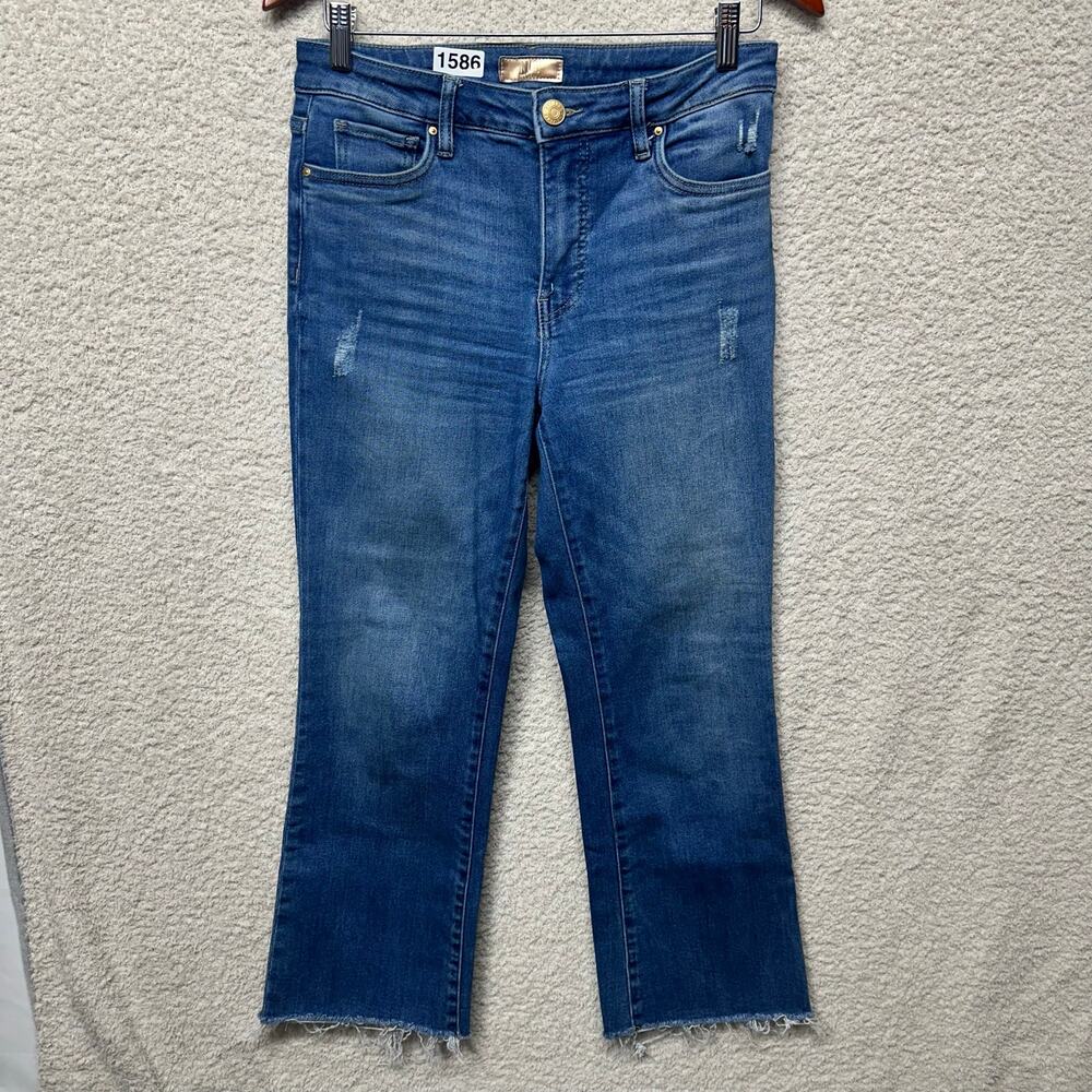 KUT from the Kloth Kelsey Jeans Women’s 6 High Rise Raw Hem Straight Crop